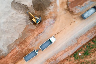 Hava manzaralı yol inşaatı