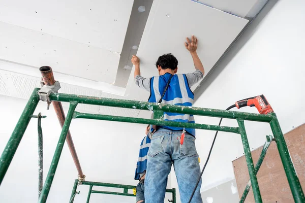 Trabajo Techo Trabajador Construcción — Foto de Stock