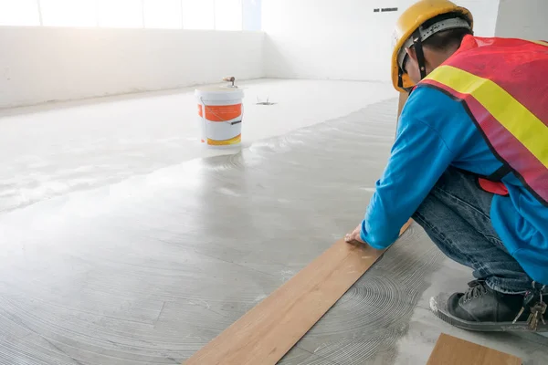 Inicio Renovar Con Suelo Vinilo Laminado —  Fotos de Stock