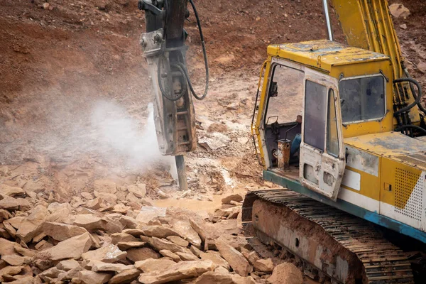 Pedra Jacking Máquina Local Construção — Fotografia de Stock