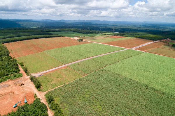 Vista Aérea Das Terras Agrícolas Terrestres — Fotografia de Stock