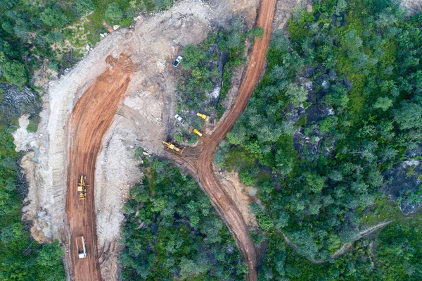 Вырубка Лесов Фото Воздуха Джунгли Тропических Лесов Борнео — стоковое фото