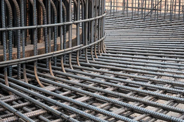 Reinforced Steel Bar Foundation Work Royalty Free Stock Images