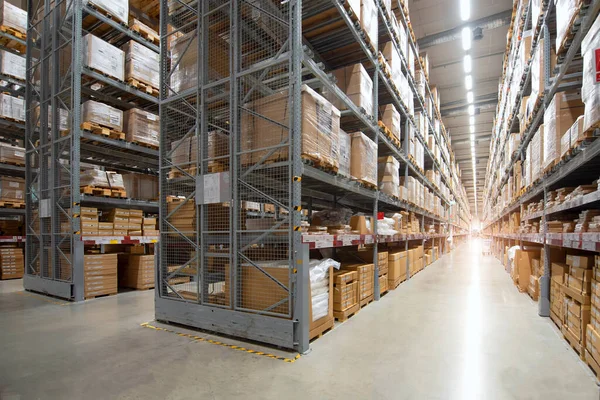 Huge Distribution Warehouse High Shelves Stock Picture