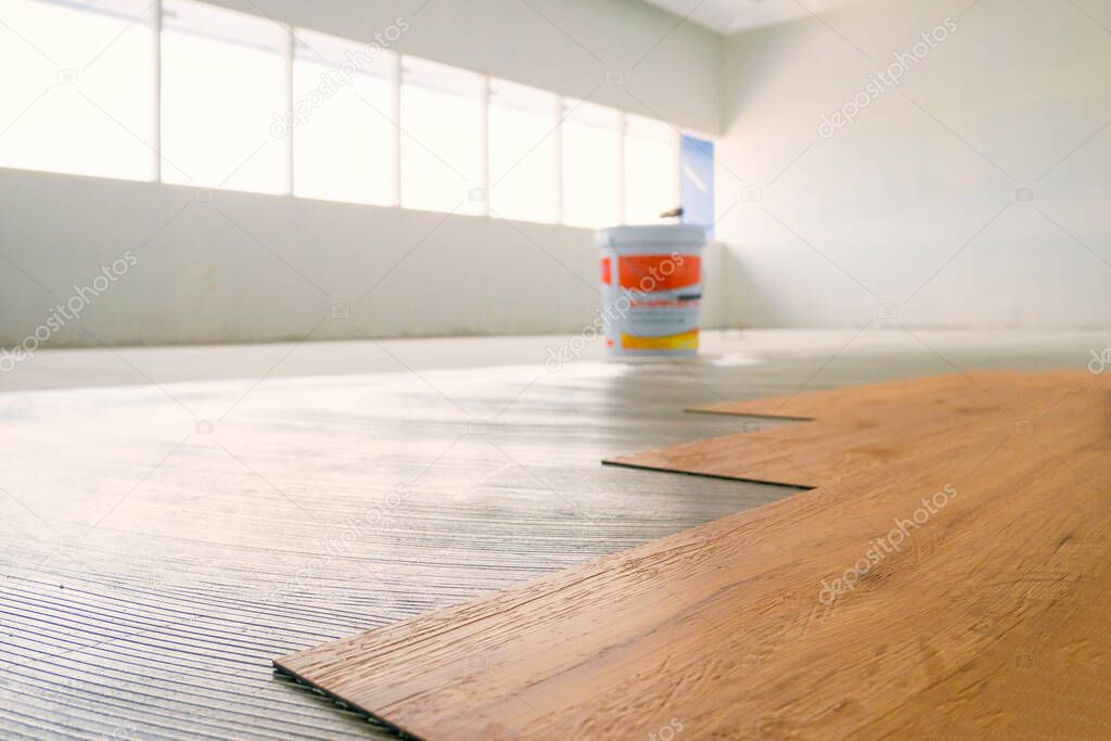 Home renovate with vinyl laminate flooring. 