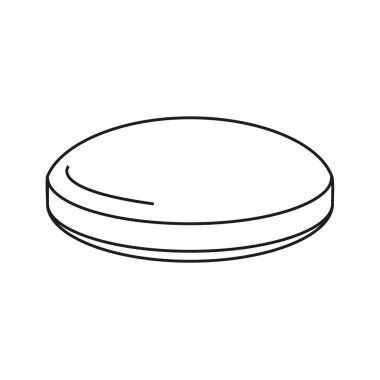 İlaç hapı ana hatları siyah ve beyaz ikon vektör çizimi