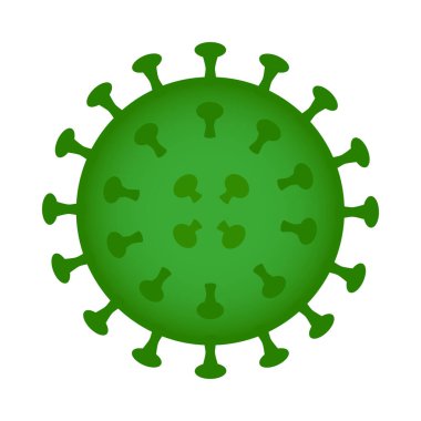 Coronavirus bakteri hücre simgesi izole edilmiş renk vektörü çizimi düz tasarım