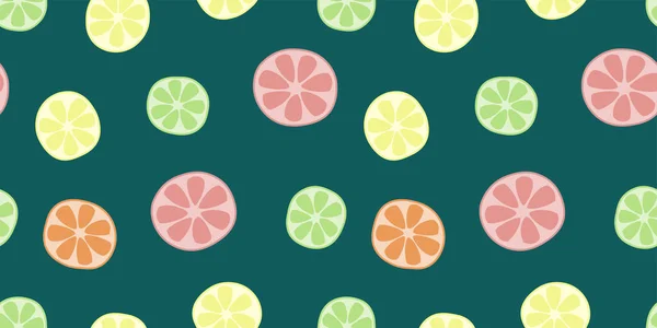 Citrus meyvesi pürüzsüz desen. Greyfurtlu, portakallı, limonlu ve limonlu parlak renkli arka plan