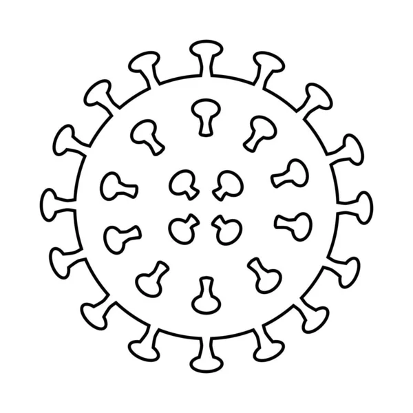 Coronavirus bakteri hücre ikonu ince çizgi izole çizimi. Düzenlenebilir siyah şeffaf tasarım