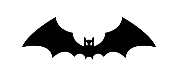 Una sagoma di pipistrello semplice nero isolato illustrazione icona di Halloween — Vettoriale Stock