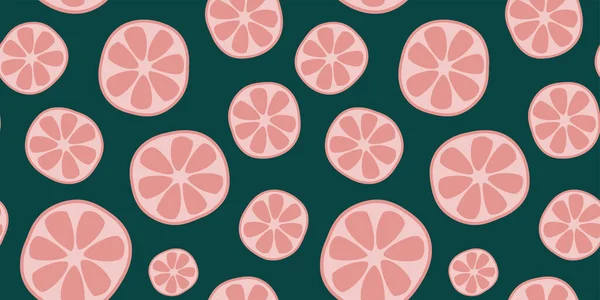 Greyfurtsuz desen. Turunçgil meyveli parlak pembe ve yeşil sonsuz arka plan. Sulu meyve şablonu