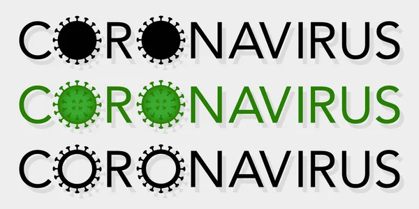Coronavirus ikon pankartı. Coronavirus bakteri hücre harfleri kavramı. Beyaz arkaplanda düzenlenebilir illüstrasyon