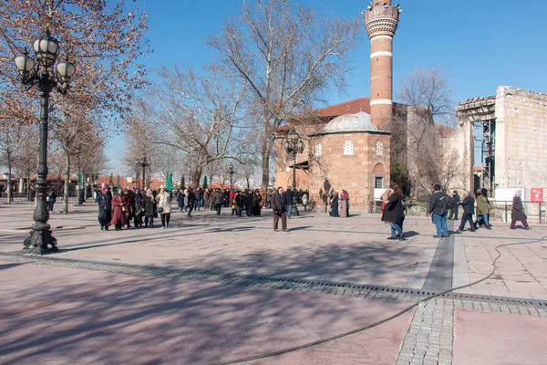 Ankara Törökország Január 2020 Emberek Imádják Haci Bayram Veli Mecset — Stock Fotó