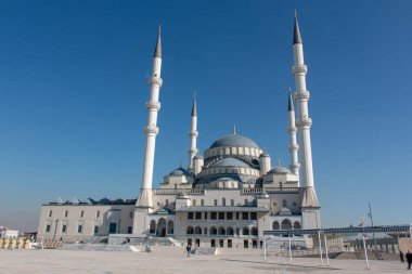 Ankara / Türkiye 22 Ocak 2020 Ankara Kocatepe camiinin iç manzarası. Panaroma