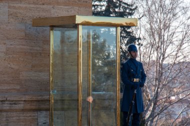 Ankara / Türkiye 22 Ocak 2020 Anitkabir 'de nöbetçi değiştiren askerler