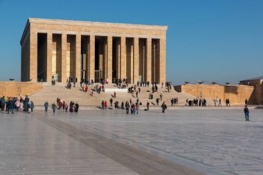 Ankara / Türkiye 22 Ocak 2020 Mustafa Kemal Atatürk 'ün Anitkabir mozolesini ziyaret etti. Anitkabir 'i her yıl 5 milyondan fazla insan ziyaret ediyor.