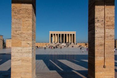 Ankara / Türkiye 22 Ocak 2020 'de Atatürk Anıtkabir Anıtkabir Anıtmezarı' nda, Atatürk 'ün büyük lideri Atatürk' ü ziyaret eden insanlar sevgisini ve saygısını iletti.