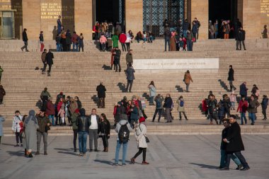 Ankara / Türkiye 22 Ocak 2020 Mustafa Kemal Atatürk 'ün Anitkabir mozolesini ziyaret etti. Anitkabir 'i her yıl 5 milyondan fazla insan ziyaret ediyor.