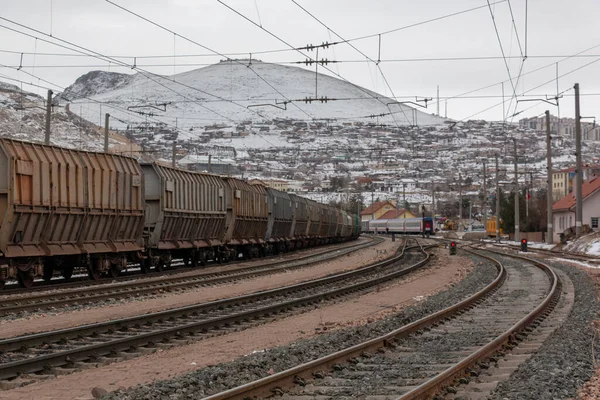 Ocak 2020 Sivas Türkiye Divrigi Tren Istasyonu Trenleri — Stok fotoğraf