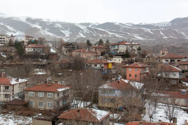 Stycznia 2020 Sivas Turcja Widok Miasto Divrigi Śnieżnej Pogodzie — Zdjęcie stockowe