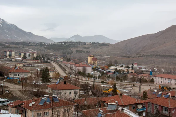 Января 2020 Сивас Турция Вид Город Дивриги Снежную Погоду — стоковое фото
