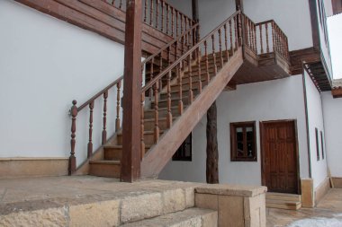 21 Ocak 2020 Sivas / Türkiye Divrigi şehrinin karlı hava manzarası.