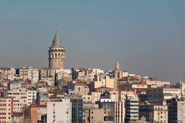 December 2019 Istanbul Turkije Galata Brug Omliggende Gebouwen — Stockfoto