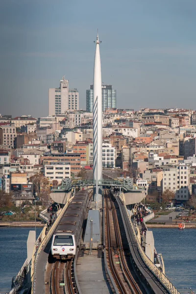 Diciembre 2019 Estambul Turquía Vista Superior Del Puente Metro Halic —  Fotos de Stock