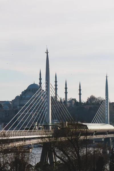 2 Mart 2020 İstanbul / Türkiye Haliç metro köprüsü ve Süleyman Camii
