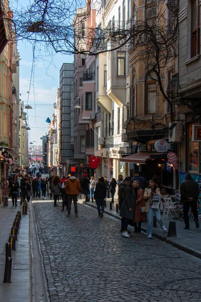 Μαρτίου 2020 Karakoy Istanbul Galata Οδοί Και Επισκέπτες — Φωτογραφία Αρχείου