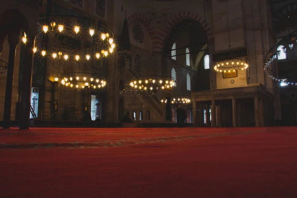 Febbraio 2020 Istanbul Turchia Moschea Suleymaniye Vista Interna Della Mammaria — Foto Stock