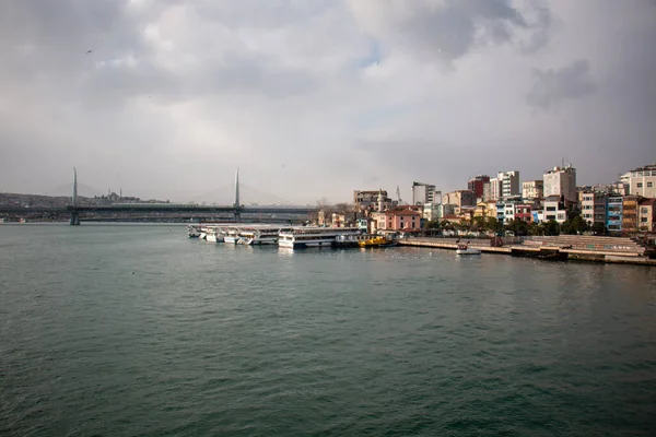 Febrero 2020 Fatih Estambul Puente Metro Halic Mar Vista —  Fotos de Stock