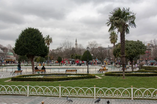 Janeiro 2020 Istambul Turquia Sultanahmet Square Vista Remota — Fotografia de Stock