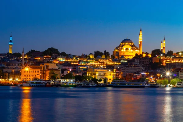 Avril 2019 Istanbul Turquie Mosquée Suleymaniye Bâtiments Nuit — Photo