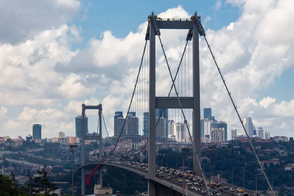 Července 2019 Istanbul Turecko Července Most Mučedníků Panorama — Stock fotografie