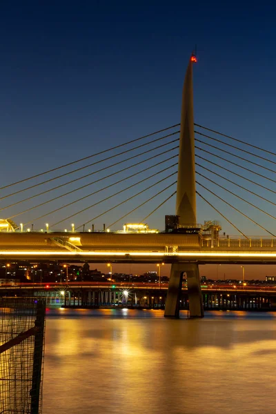 Istanbul Halic Bahn Brücke Bei Nacht — Stockfoto