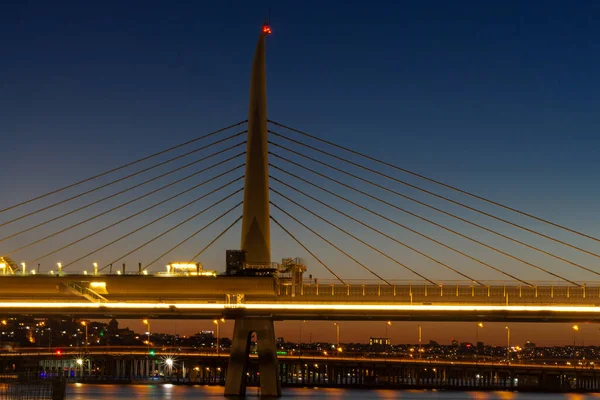 Istanbul Halic Bahn Brücke Bei Nacht — Stockfoto