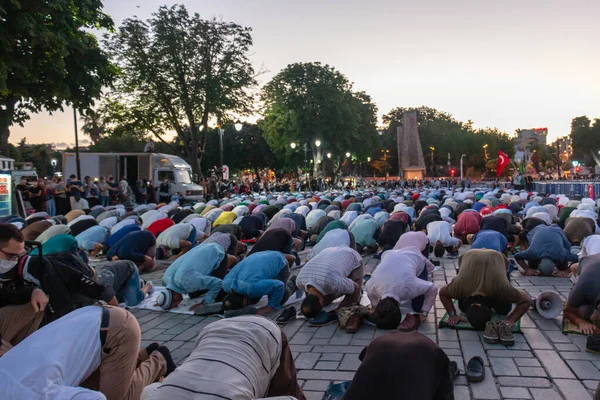 Stanbul Türkiye Temmuz 2020 Yıl Sonra Ayasofya Camii Nde Ilk — Stok fotoğraf