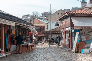 Safranbolu / Türkiye 'de 29 Ocak 2020 Safranbolu / Türkiye Geleneksel Osmanlı evleri. Safranbolu UNESCO Dünya Mirası Alanının koruması altında.