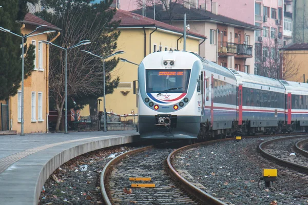 Januari 2020 Karabuk Turkiet Järnvägsstation Och Tåg — Stockfoto