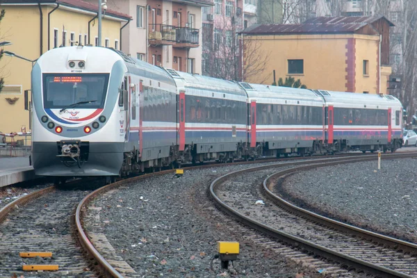 Januari 2020 Karabuk Turkiet Järnvägsstation Och Tåg — Stockfoto