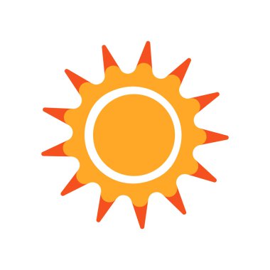 Vektör güneş koleksiyonu. Güneş ışığı izole tasarım sembolü sıcak doğa nesnesi. Güneşli hava, yaz mevsiminin sarı gündoğumu işareti. Düz siluet, parlak, yaz tarzı güneş koleksiyonu.