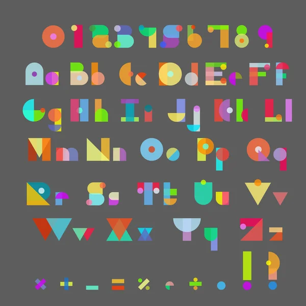 Alfabeto Geométrico Engraçado Fonte Tipo Colorido Letras Estilo Papel Letras — Vetor de Stock