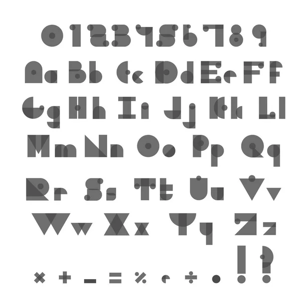 Alfabeto Geométrico Engraçado Fonte Tipo Colorido Letras Estilo Papel Letras — Vetor de Stock