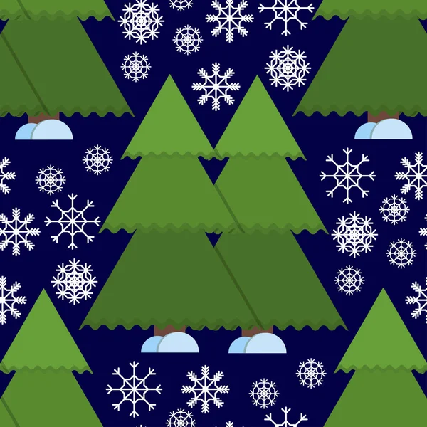 Patrón sin costura copo de nieve de Navidad y feliz año nuevo vacaciones de invierno fondo papel decorativo vector ilustración . — Vector de stock