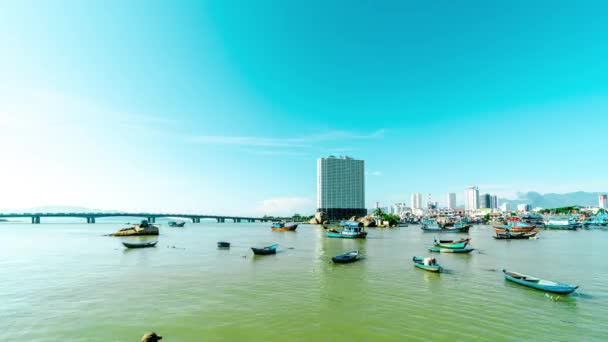 Verkehr Der Stadt Nha Trang Vietnam — Stockvideo