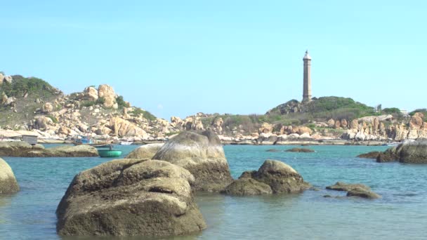 Deniz Feneri Binh Thuan Bölgesi Vietnam — Stok video