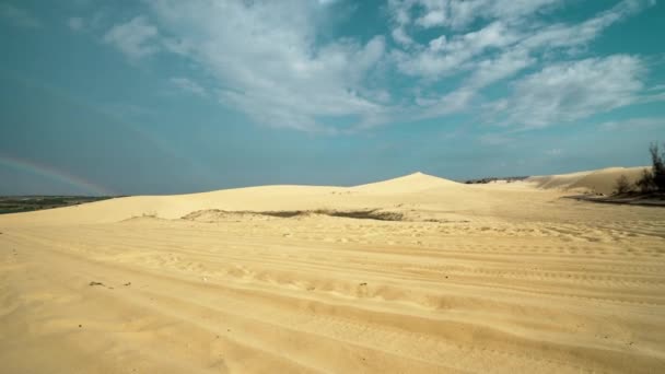 Песчаные Дюны Бау Транг Пустыня Югу Сахары Провинция Бинь Туан — стоковое видео