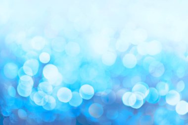 Soyut mavi bokeh arkaplanı veya dokusu, kopyalanmış boşluk