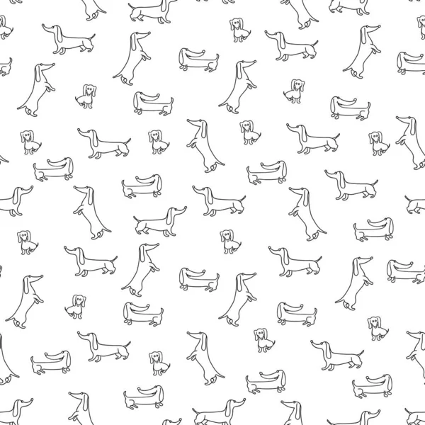 Childish Seamless Pattern Hand Drawn Dogs Perfect Kids Apparel Fabric — Stock Vector